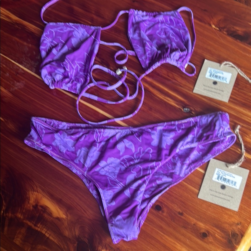 Aloe aloe Purple Floral Bikini Set